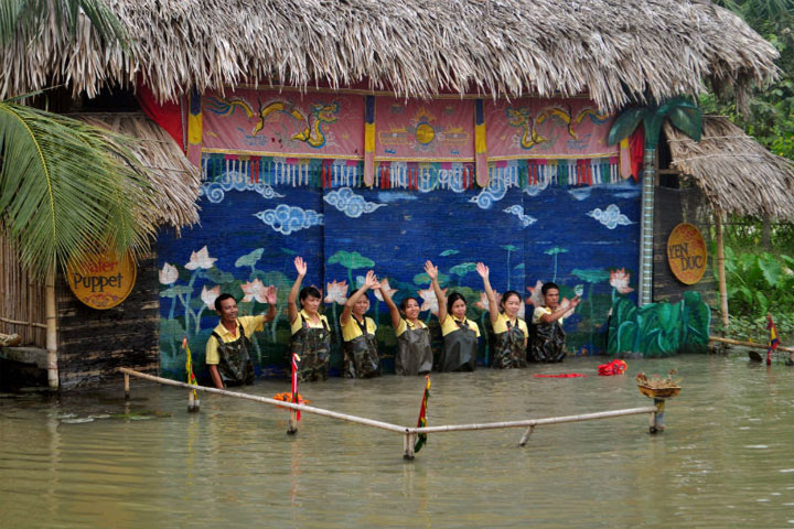 Water puppet show in countryside