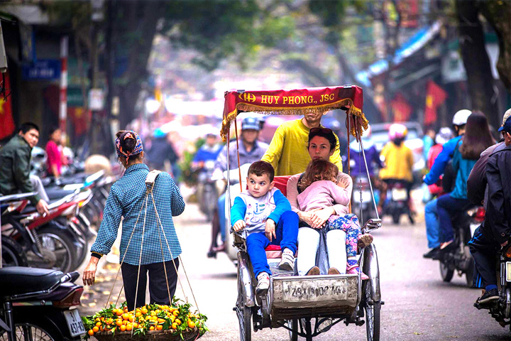 Hanoi city tour cyclo in Hanoi