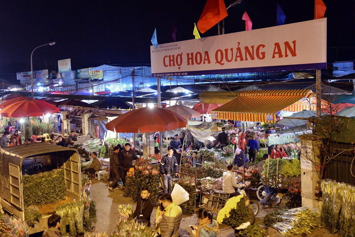 Hanoi night flower market