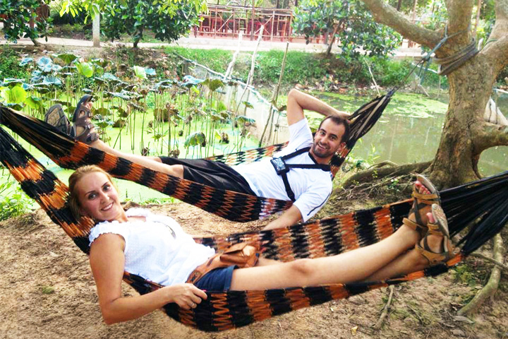 Resting in hammock mekong delta 1 day