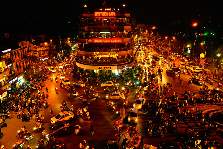 bustling hanoi nightlife