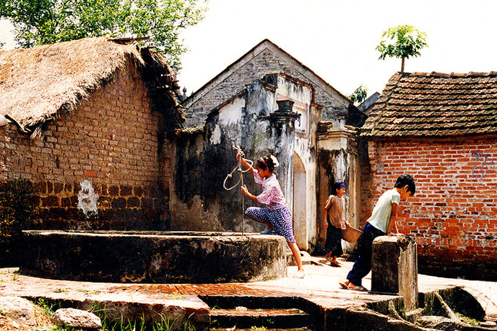 Old well in Duong Lam ancient village